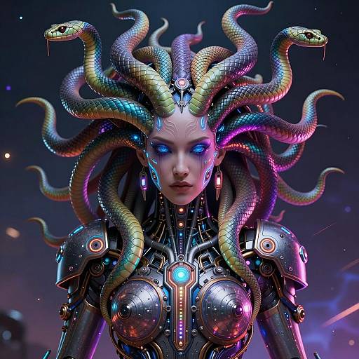 Nebulapunk Medusa: Cosmic Cyber Fantasy