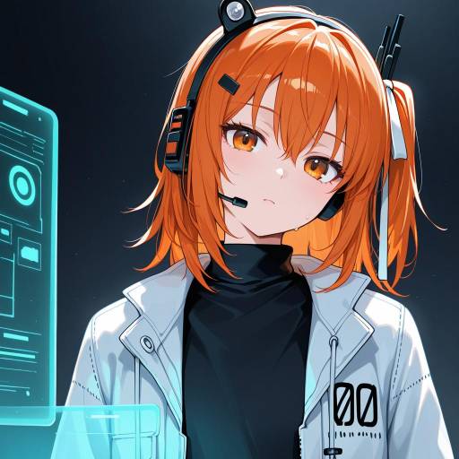 Futuristic Android Girl in Sleek Laboratory