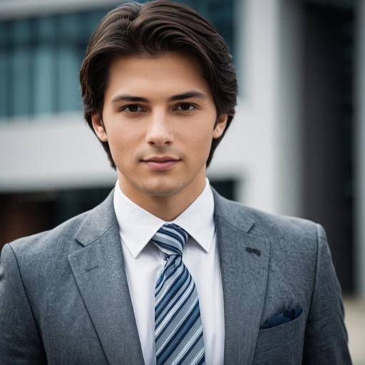 Confident Businessman in Grey Suit