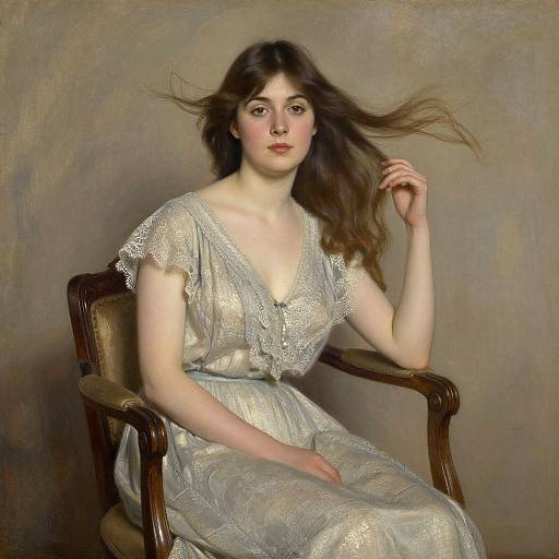 Elegant Woman in Lace Dress