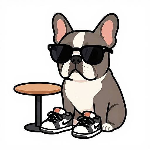 Cool French Bulldog Urban Cartoon