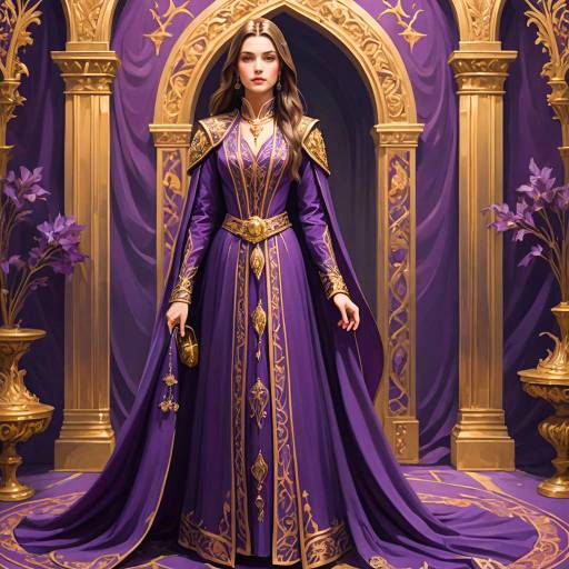 Elegant Medieval Fantasy Woman in Purple