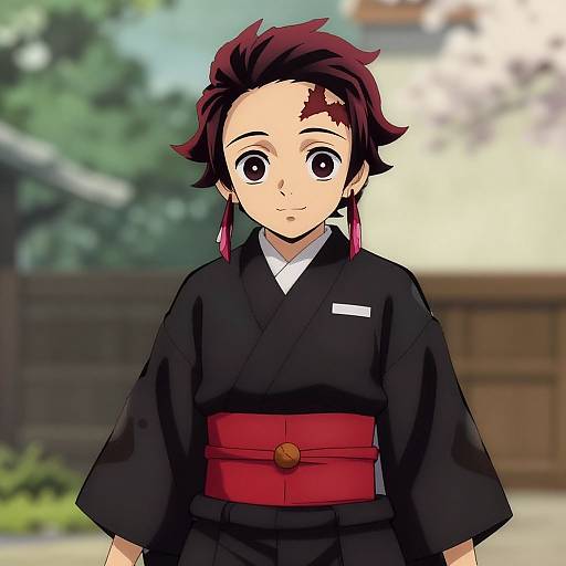 Female Tanjiro in Black Kimono