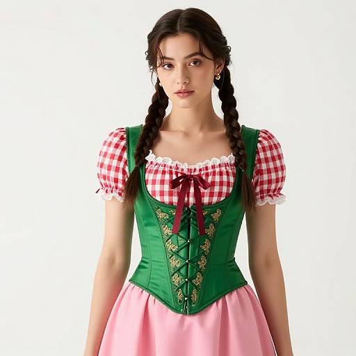 Braided Woman in Colorful Outfit