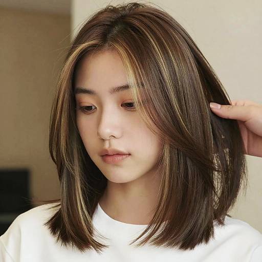 Young Woman with Blonde Highlighted Hair