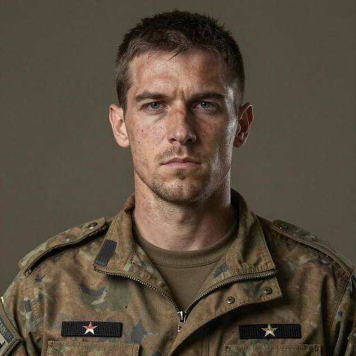 Rugged Soldier in Military Uniform