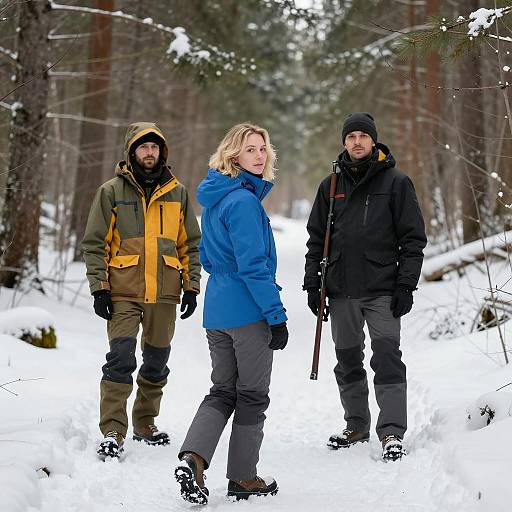 Snowy Forest Adventure with Friends