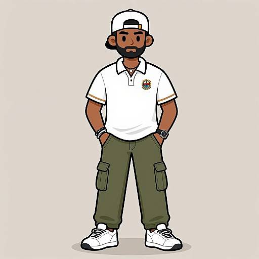 Stylish South Asian Man Cartoon