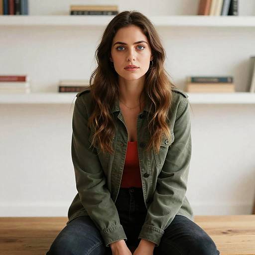 Captivating Portrait of a Woman in Green