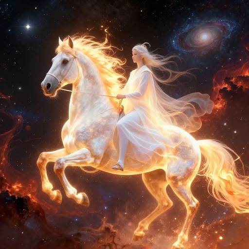 Ethereal Rider in Cosmic Expanse