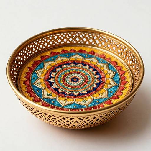 Mughal-Inspired Gold Filigree Bowl