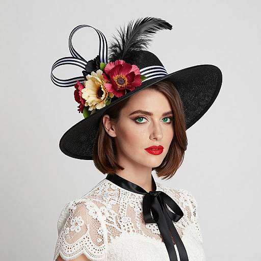 Elegant Woman in Lace and Ribbon