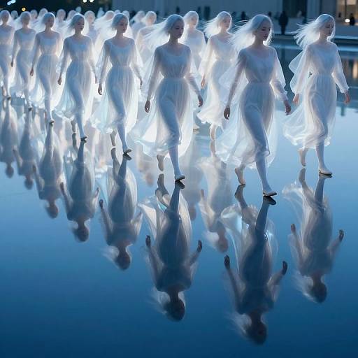 Ethereal Procession on Mirror Expanse