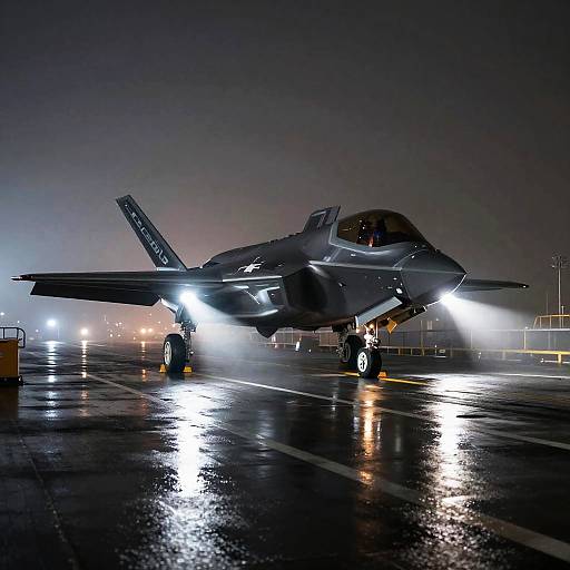 F-35 Night Scene on Carrier Deck