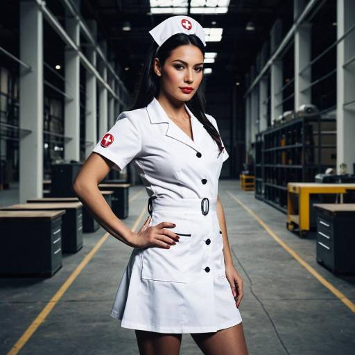 Confident Nurse in Industrial Chic Setting