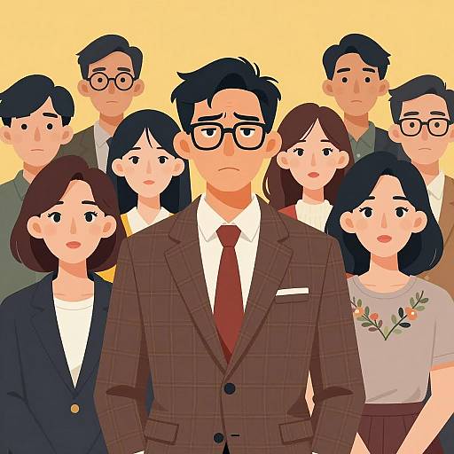 Comic Style Illustration of Diverse Group