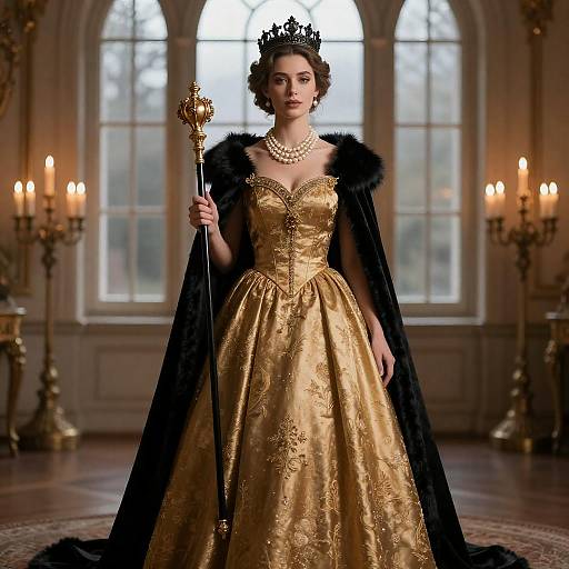 Regal Queen in Gold and Black