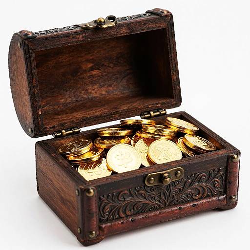 Open Dark Wooden Treasure Chest