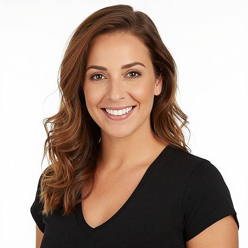 Smiling Woman with Wavy Hair Portrait