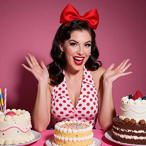 Vintage Pinup with Colorful Sweets