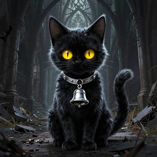 Phantom Black Cat in Gothic Lane