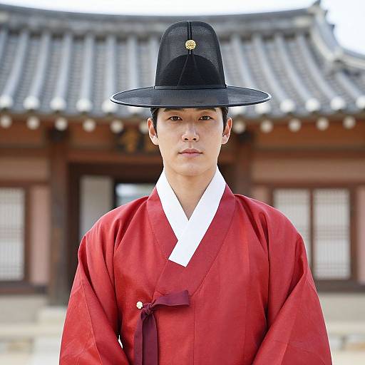 Man in Korean Formal Red Robe