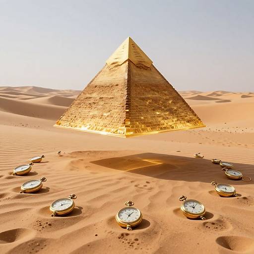 Golden Pyramid Over Desert Watches