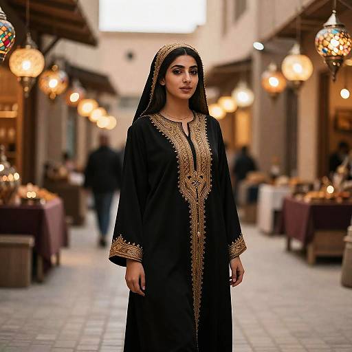 Portrait of Middle Eastern Woman in Bazaar