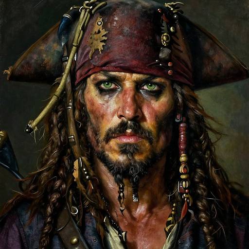 Ultrarealistic Portrait of Grizzled Pirate Captain