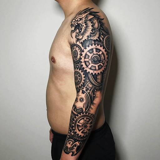 Biomechanical Fantasy Black Ink Sleeve