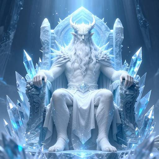 White Dragonborn Elder on Ice Throne