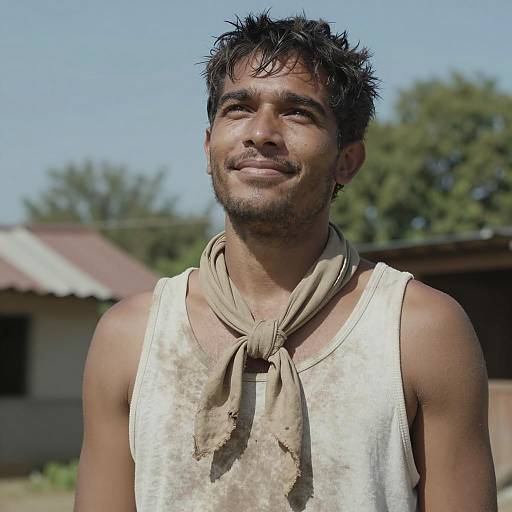Man Smiling in Natural Outdoor Setting