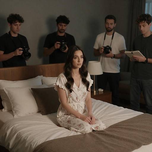 Dimly Lit Portrait of a Serious Woman