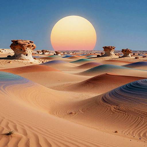 Surreal Multicolored Desert Landscape