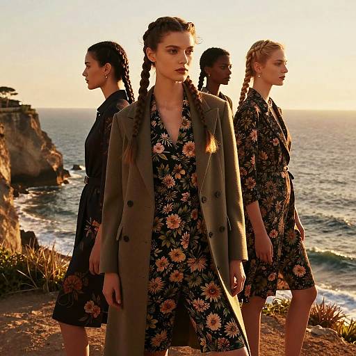 Seaside Golden-Hour Four-Strand Braid Editorial