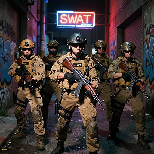 1980s SWAT Tactical Formation Scene