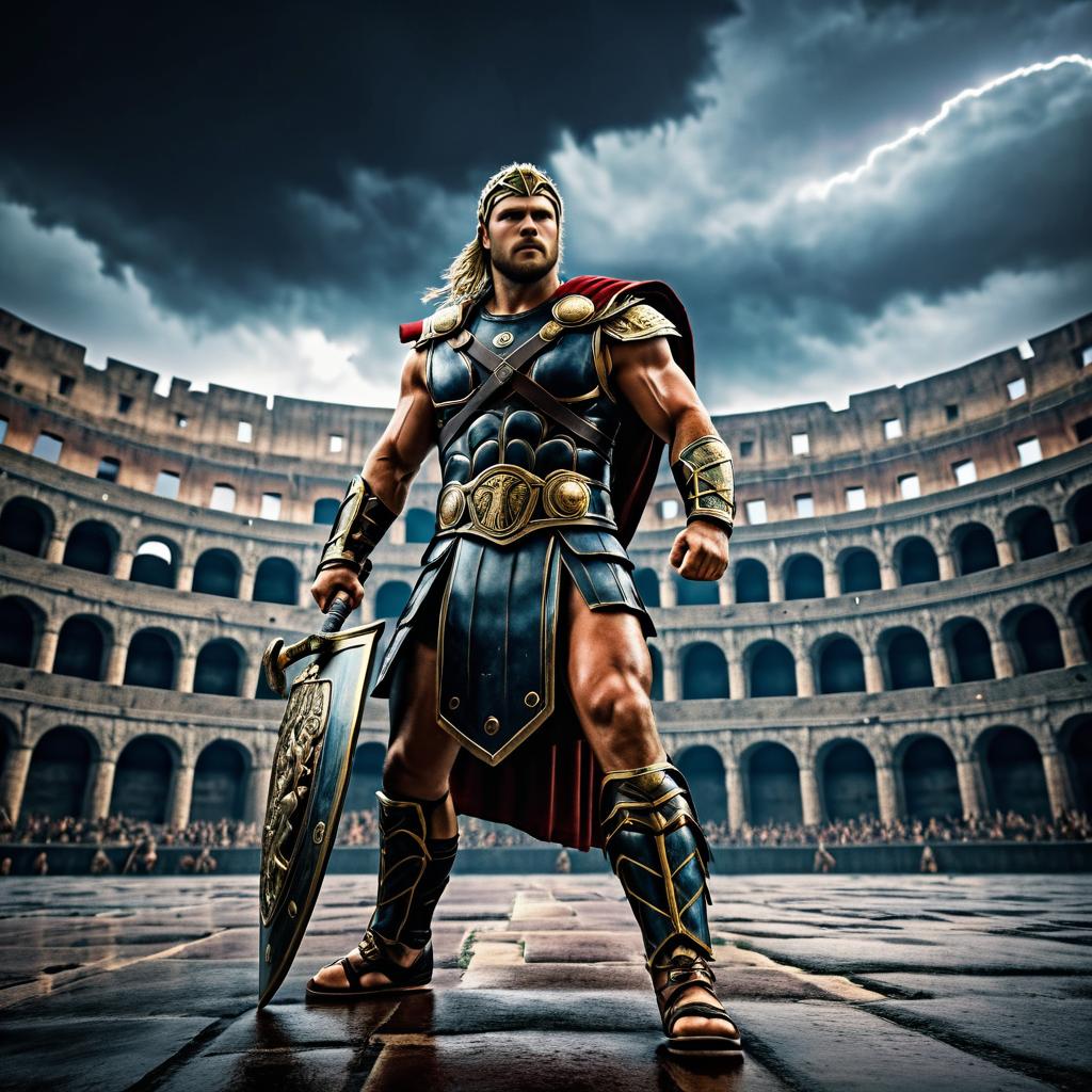 Thor's Epic Battle in Ancient Coliseum