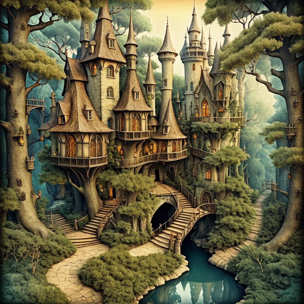 Intricate Dragon Lair in Vintage Style