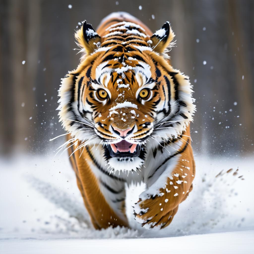 Dynamic Macro of a Running Tiger