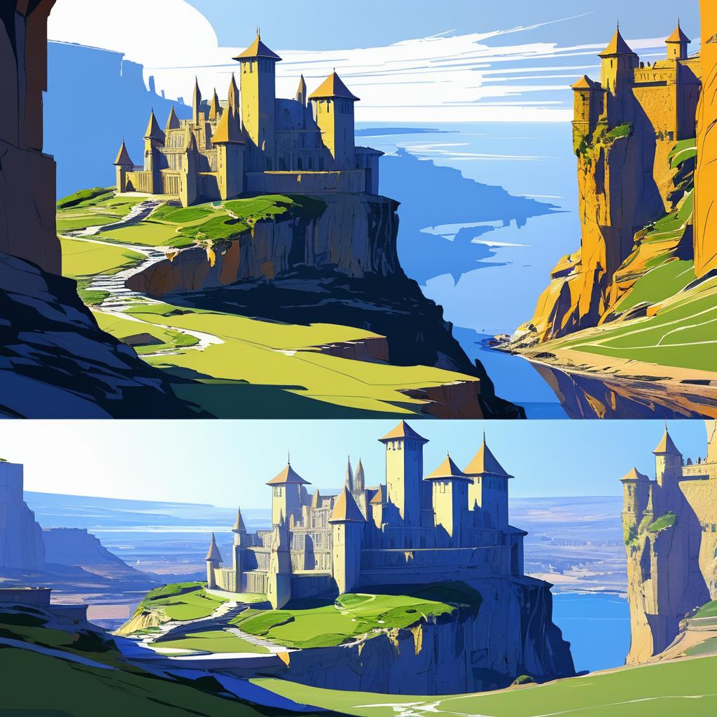 Concept Art of a Cliffside Castle