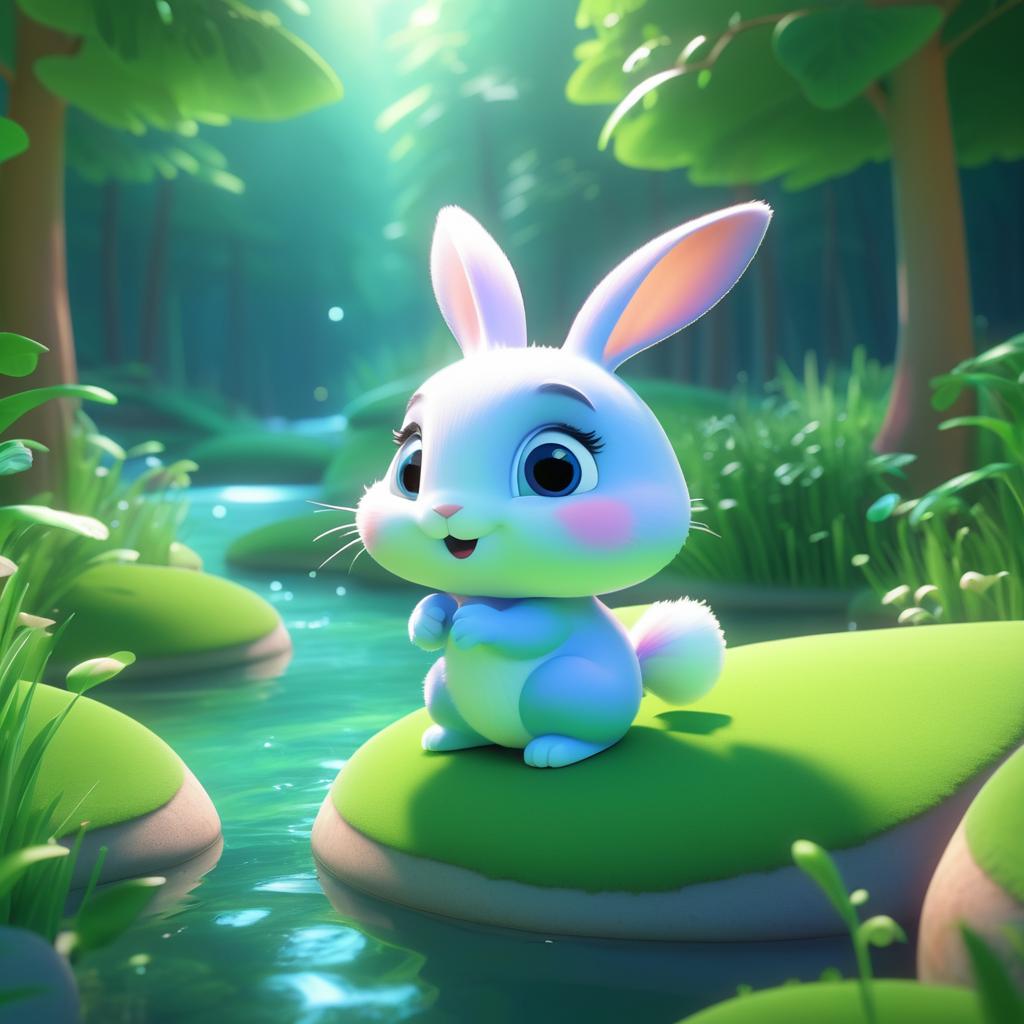 Gentle Rabbit's Tender Journey in 3D