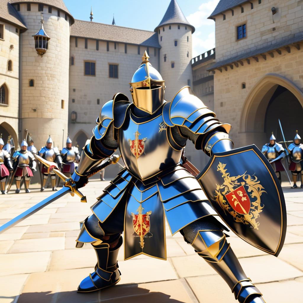 Noble Knight in Fierce Jousting Tournament