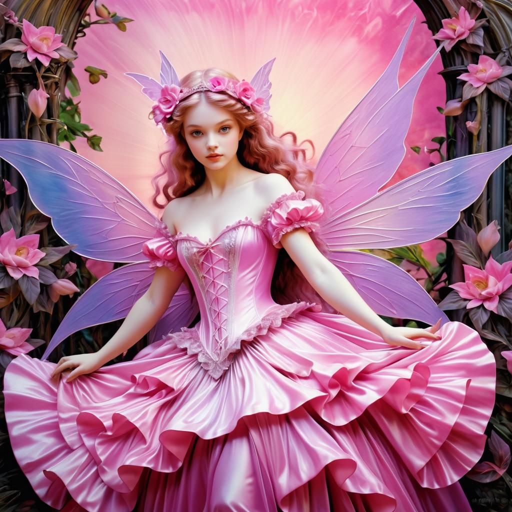 Vibrant Fairy in Renaissance Oil Painting