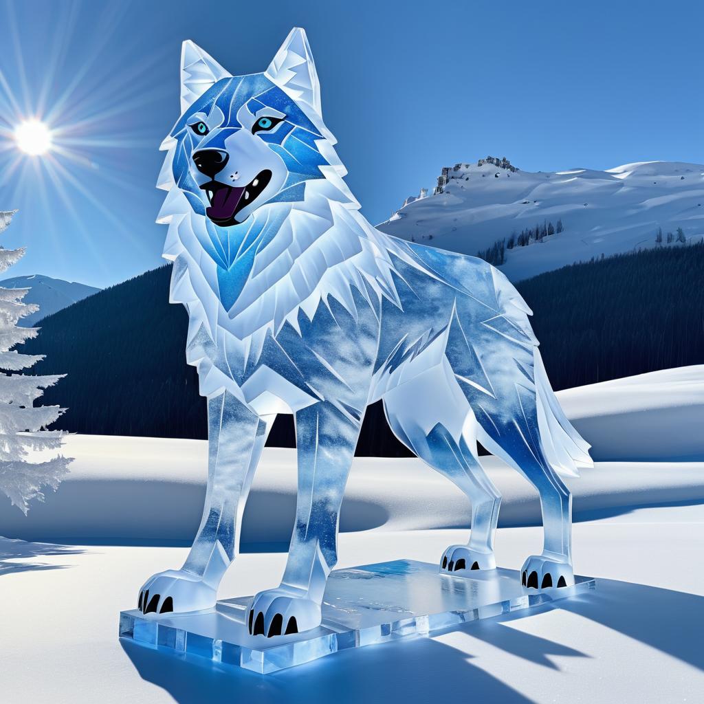 Living Ice Wolf in Stunning Detail