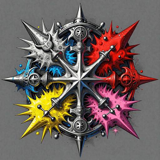 Metallic Abstract Comic Book Fusion