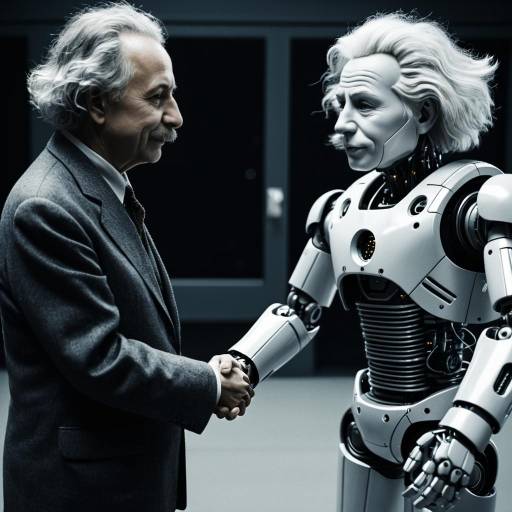 Albert Einstein Robot Shaking Hands