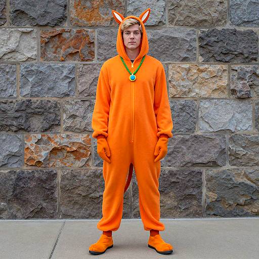 Playful Adult Scooby-Doo Costume Photograph