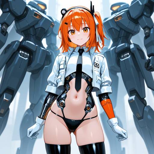 Futuristic Cowboy Android in Combat Pose