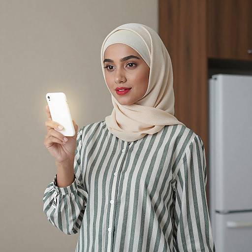 Young Woman Holding Glowing Object