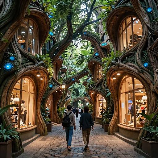 Futuristic Organic Tree Street Scene